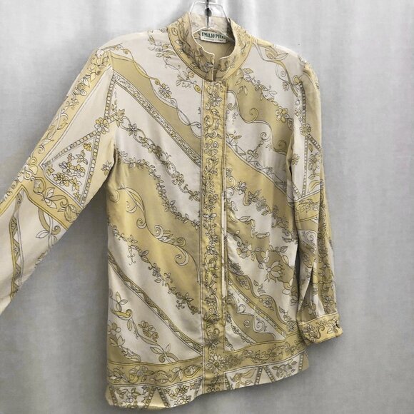Emilio Pucci Vintage 60s Silk Shirt Women's Small Made in Italy - Picture 1 of 14